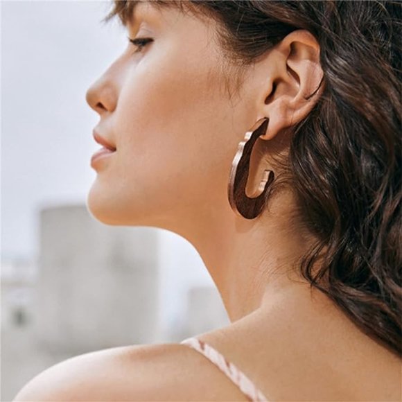 Anthropologie Jewelry - Anthro Natural Wooden Earrings